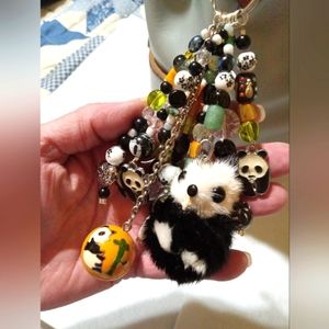 Hand crafted panda sprit animal purse charm